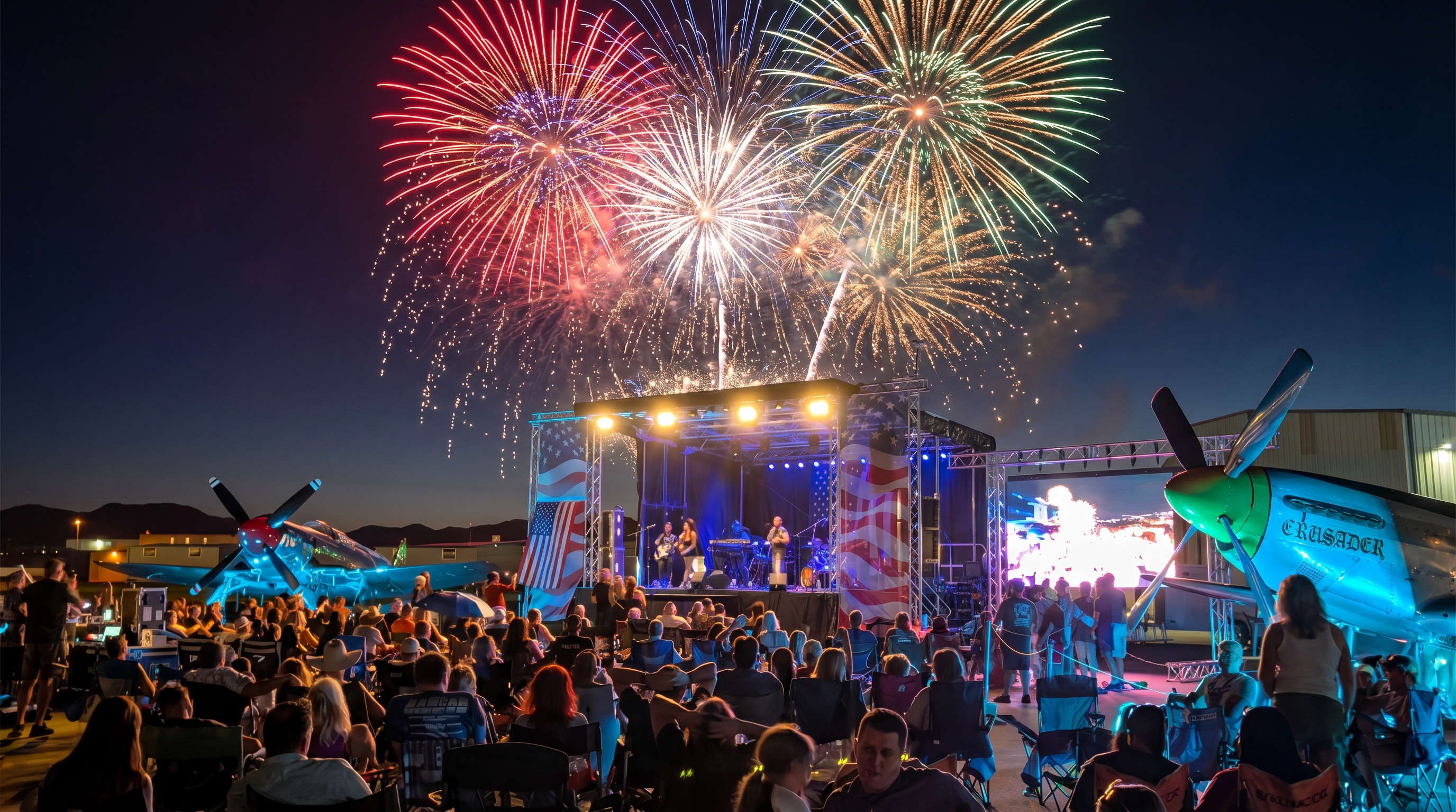 CAF Mile High Wing — Live music and fireworks over the airfield